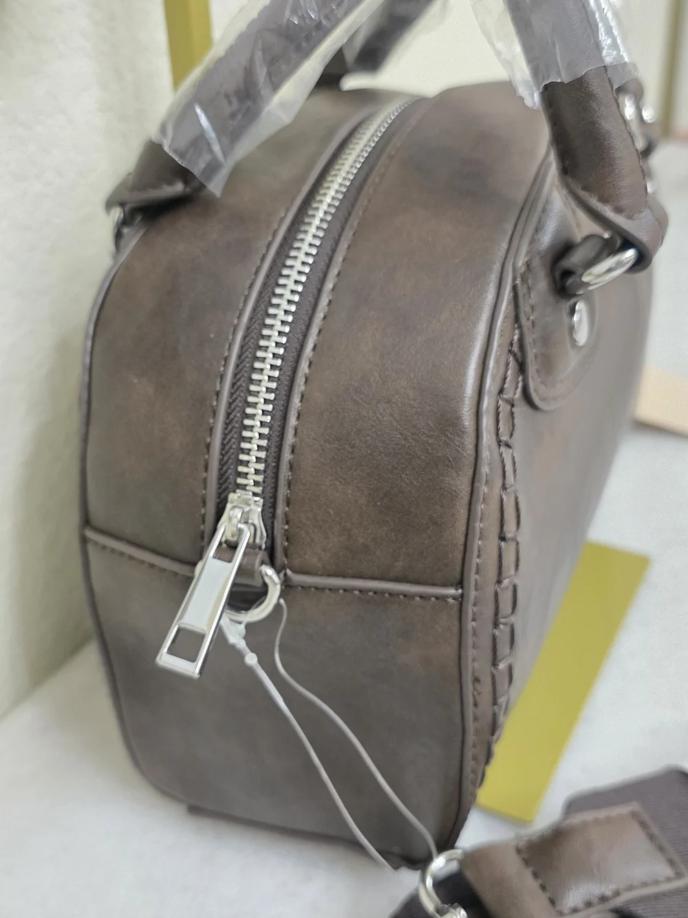 JustFab Brown Dome Satchel Handbag Top Handle Bag NWT